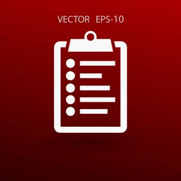 Flat icon of clipboard. vector illustration Stock Illustration