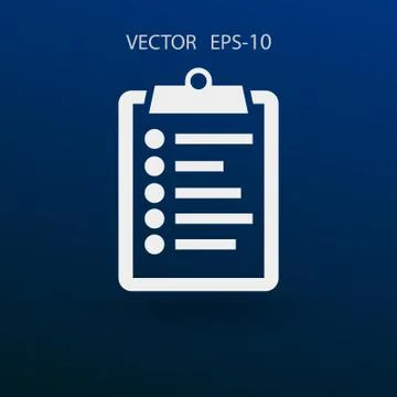 Flat icon of clipboard. vector illustration Stock Illustration