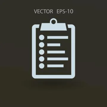 Flat icon of clipboard. vector illustration Stock Illustration