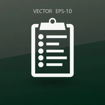 Flat icon of clipboard. vector illustration Stock Illustration