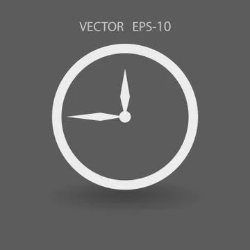 Flat  icon of clock. vector illustration Illustrazione stock