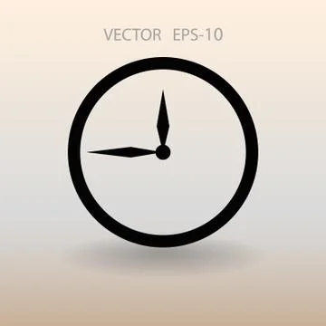 Flat  icon of clock. vector illustration Stock Illustration