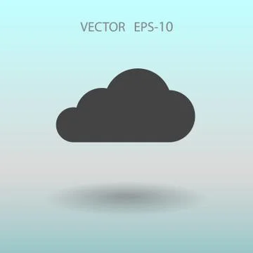 Flat  icon of cloud. vector illustration Stock Illustration