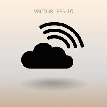 Flat icon of cloud. vector illustration Ilustração Stock