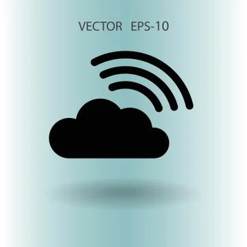 Flat icon of cloud. vector illustration Stock Illustration