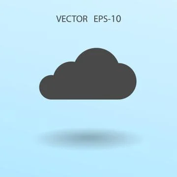 Flat  icon of cloud. vector illustration Stock Illustration