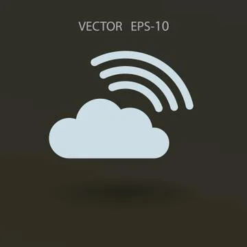 Flat icon of cloud. vector illustration Stock Illustration