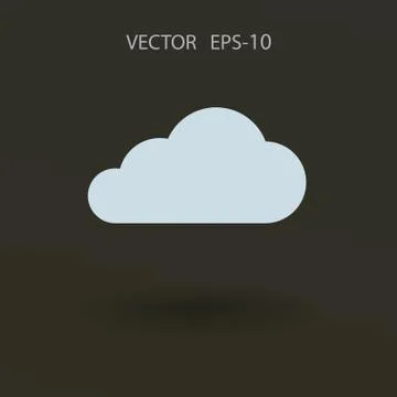 Flat  icon of cloud. vector illustration Stock Illustration