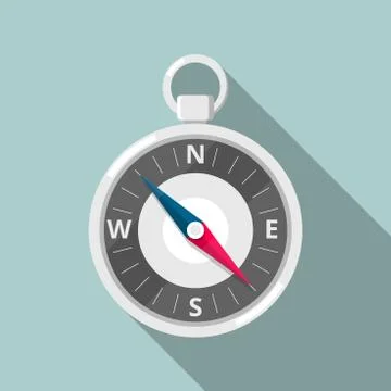 Flat Icon Compass. Stock Illustration