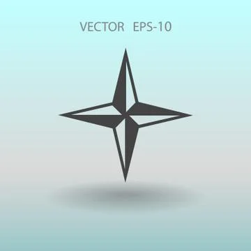 Flat icon of compass. vector illustration Stock Illustration