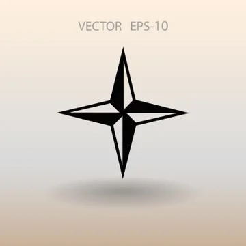 Flat icon of compass. vector illustration Stock Illustration