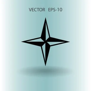 Flat icon of compass. vector illustration Stock Illustration