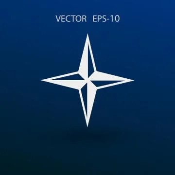 Flat icon of compass. vector illustration Stock Illustration