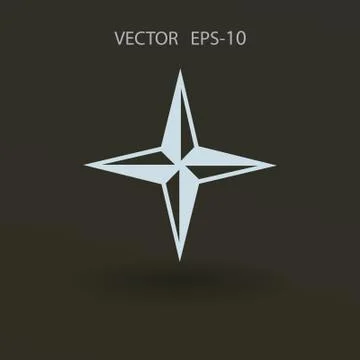 Flat icon of compass. vector illustration Stock Illustration