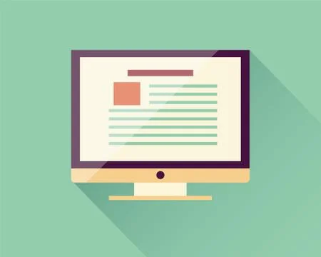 Flat icon computer, electronic device, responsive web design, infographic ele イラスト素材