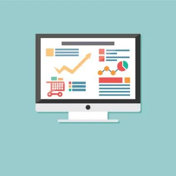 Flat icon computer, electronic device, responsive web design, infographic ele イラスト素材