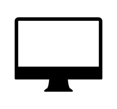 Flat icon computer with vector Stock Illustration