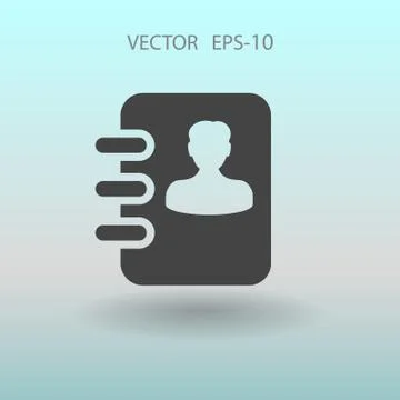 Flat icon of  contacts book. vector illustration Stock Illustration