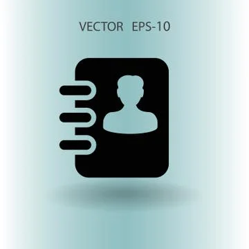 Flat icon of  contacts book. vector illustration Stock Illustration