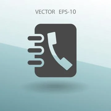 Flat icon of  contacts book. vector illustration Stock Illustration