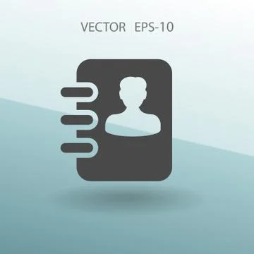 Flat icon of  contacts book. vector illustration Illustrazione stock