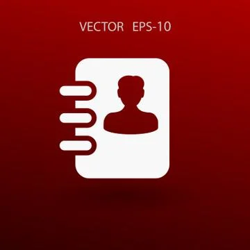 Flat icon of  contacts book. vector illustration Stock Illustration