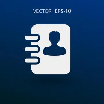 Flat icon of  contacts book. vector illustration Stock Illustration