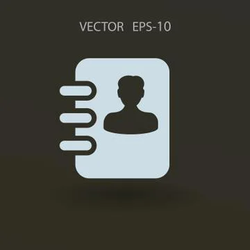 Flat icon of  contacts book. vector illustration Stock Illustration