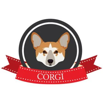 Flat icon corgi Stock Illustration