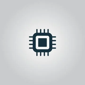 Flat Icon of cpu Stockillustratie