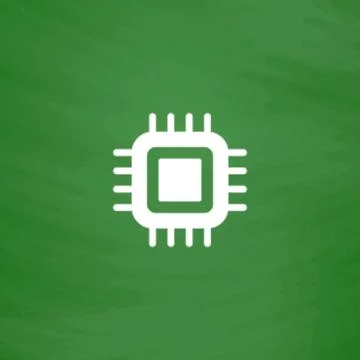 Flat Icon of cpu Stock Illustration