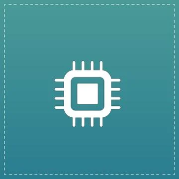 Flat Icon of cpu Stockillustratie