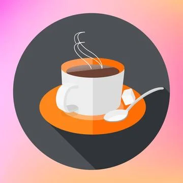 Flat Icon Cup of tea icon Flat Icon Cup of tea. Flat Icon Cup of coffee wi... Foto stock