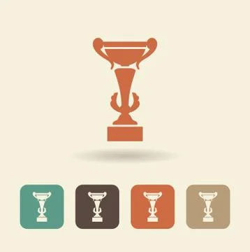 Flat icon of Cup winner. Vector logo Stock Illustration
