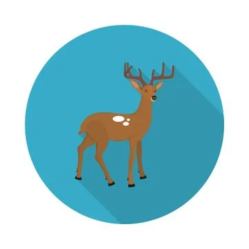 Flat icon deer Stock Illustration