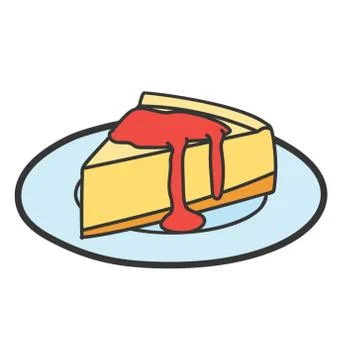 Flat icon design of a cake slice icon. Stock Illustration