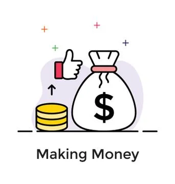 Flat icon design of making money Stock Illustration