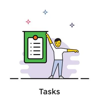 Flat icon design of task list Stock Illustration