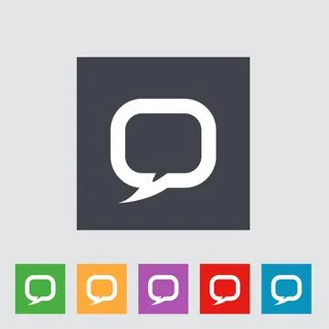 Flat icon of dialog Flat vector icon of dialog. Speech bubble Copyright: x... Foto stock