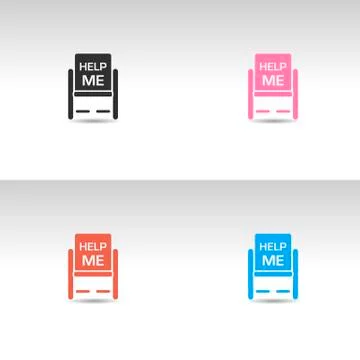 Flat icon in different colors with shadow wheelchair assistance Stock Illustration