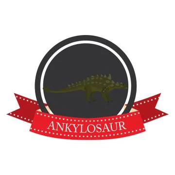 Flat icon dinosaur ankylosaur Stock Illustration
