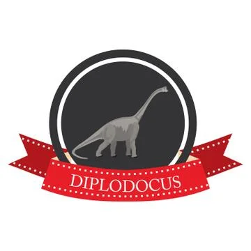 Flat icon dinosaur Diplodocus Stock Illustration