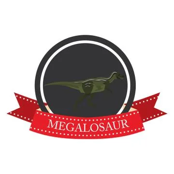 Flat icon dinosaur megalosaur Stock Illustration