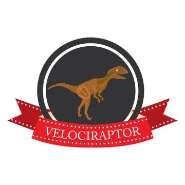 Flat icon dinosaur VelociRaptor Stock Illustration