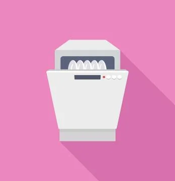 Flat icon dishwasher Stock Illustration