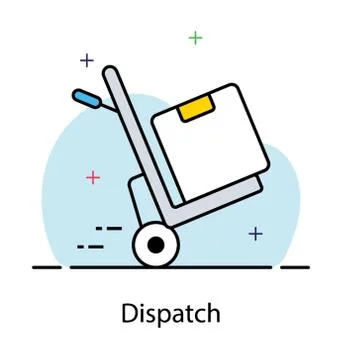 Flat icon of dispatch, hand trolley Ilustración de archivo