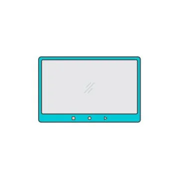Flat icon doodle cartoon hand phone tablet vector Stock Illustration
