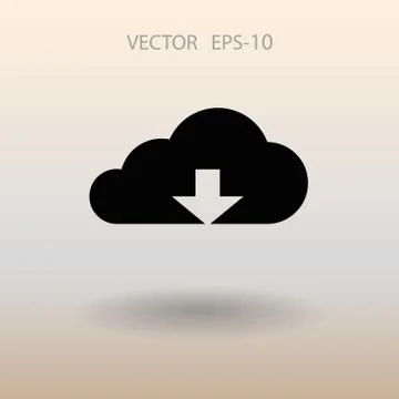 Flat icon of download cloud. vector illustration Stock Illustration