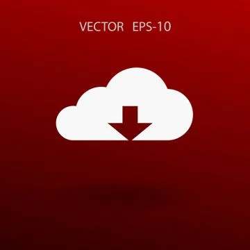Flat icon of download cloud. vector illustration Stock Illustration