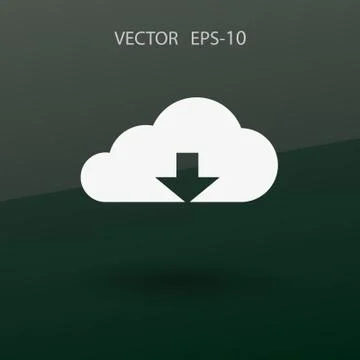Flat icon of download cloud. vector illustration Stock Illustration